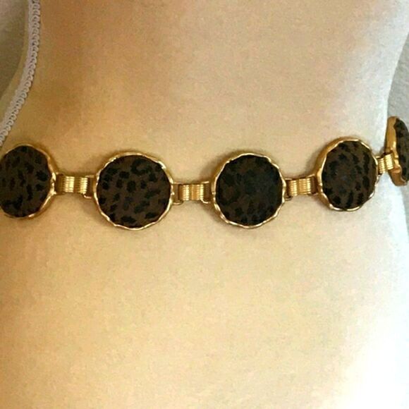 Vintage 80s Chain Faux Leopard Women Belt main image 10